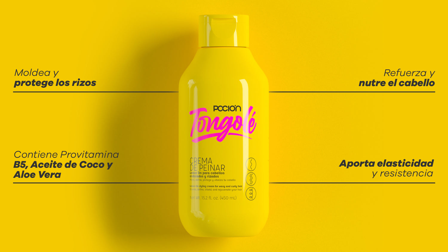 Poción Tongolé leave on crema de peinar anverso