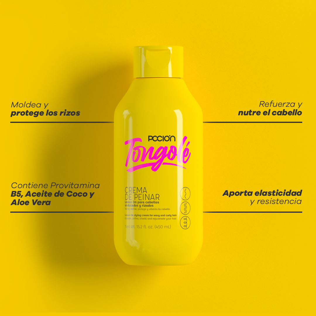 Poción Tongolé leave on crema de peinar anverso